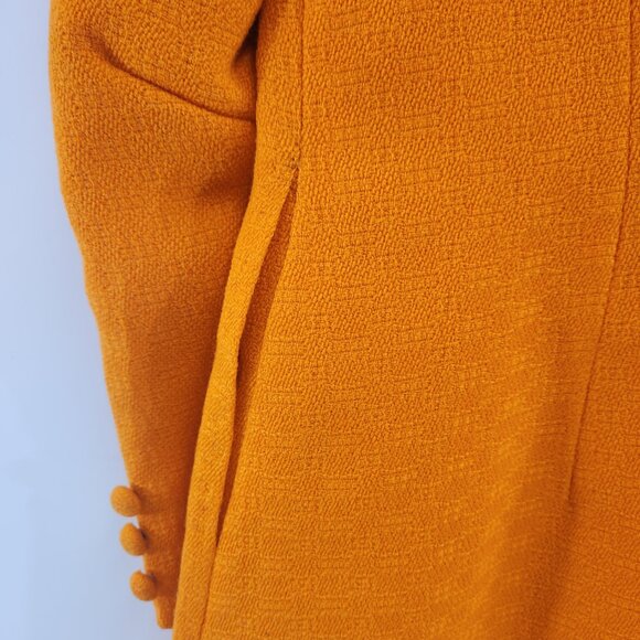 Orange Mod Style Peacoat with Matching Dress Vtg Handmade Womens Extra Small - Picture 8 of 16